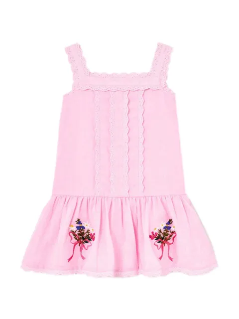 Self-Portrait Kids flower-embroidered dress