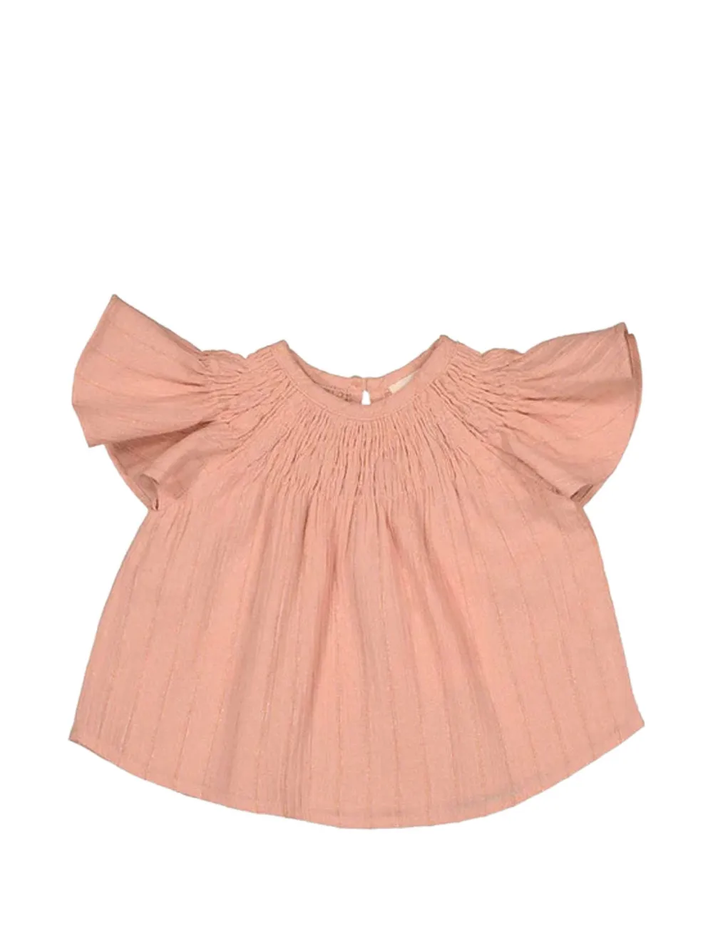 Louis Louise Soleil smocked flutter-sleeve blouse - Rosa