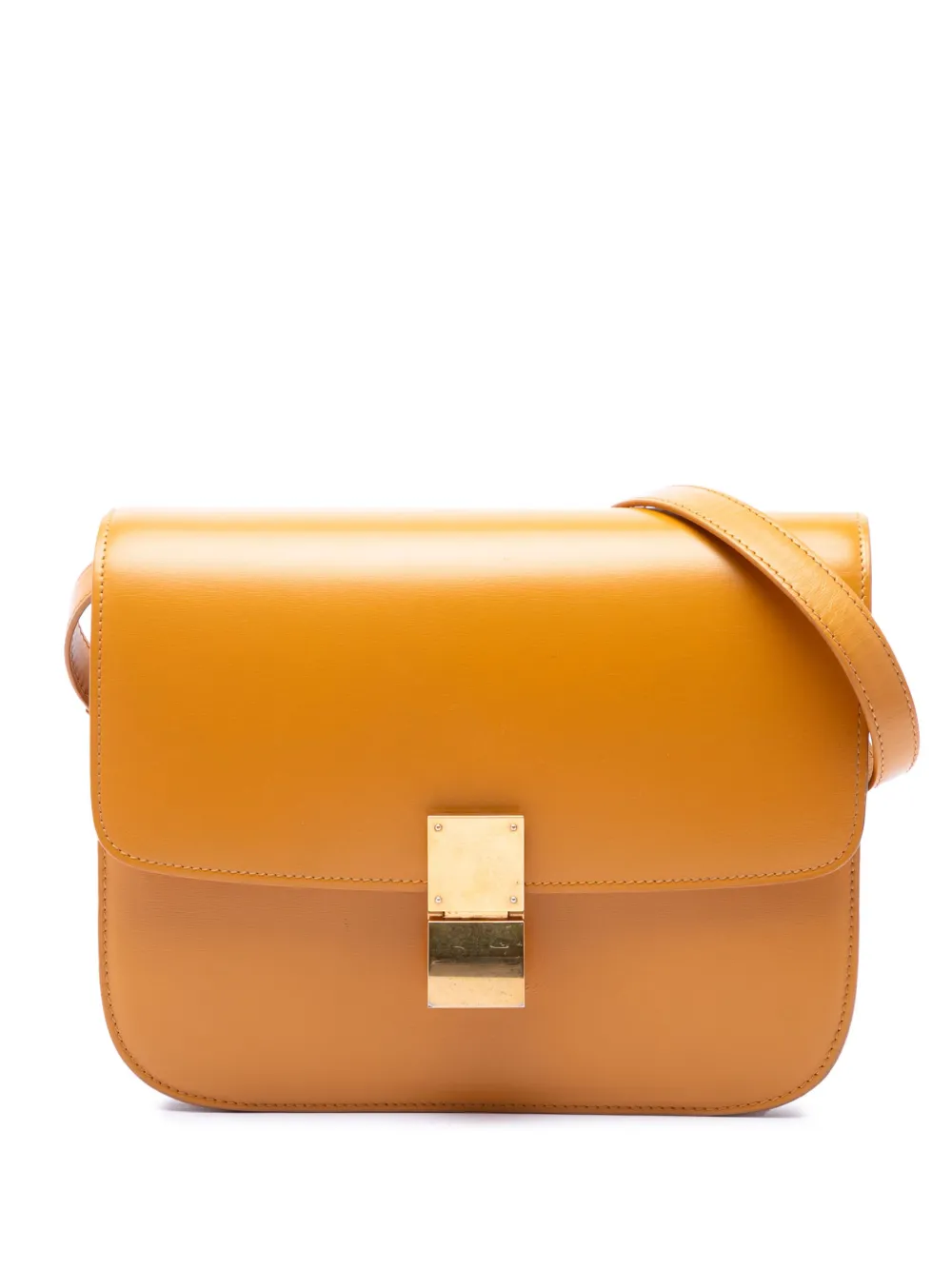 Celine Pre-Owned 2019 Medium Calfskin Classic Box crossbody bag - Marrone