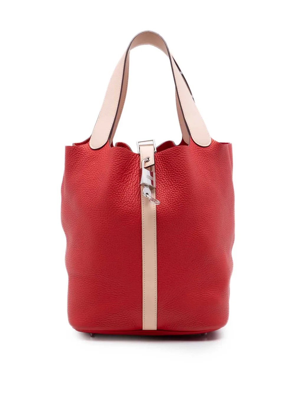 Hermès Pre-Owned 2016 Bicolor Clemence and Swift Picotin Lock 26 handbag - Rosso