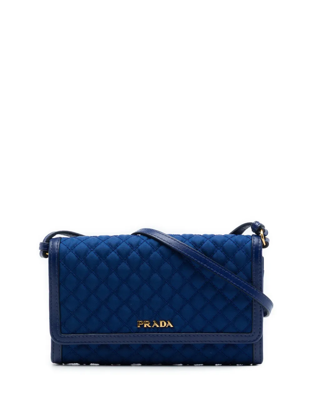 Prada Pre-Owned 2013-2026 Impuntu Tessuto Wallet on Strap crossbody bag - Blu