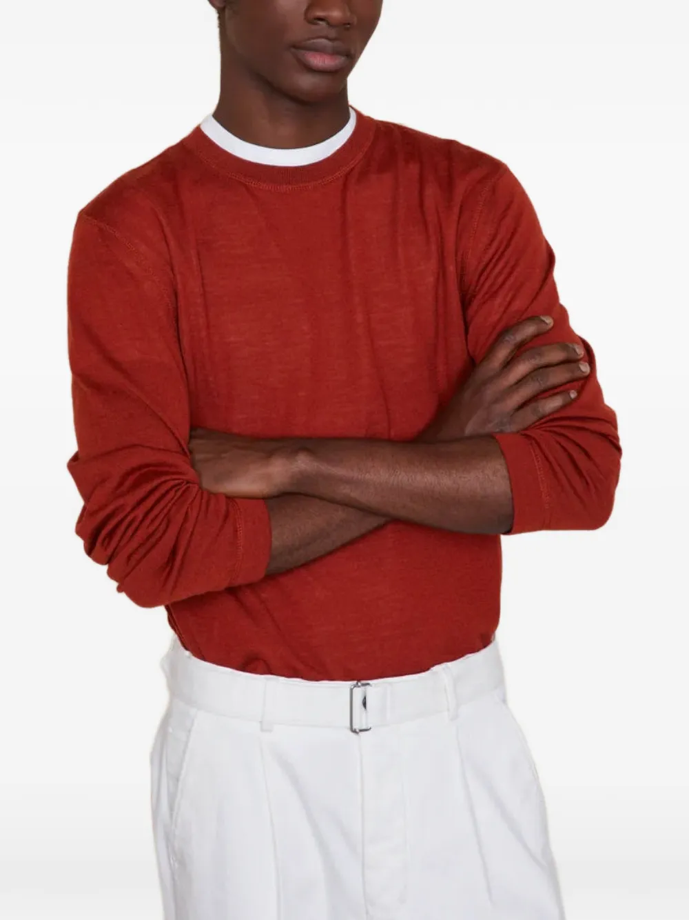 Officine Generale wool long-sleeve sweater Rood