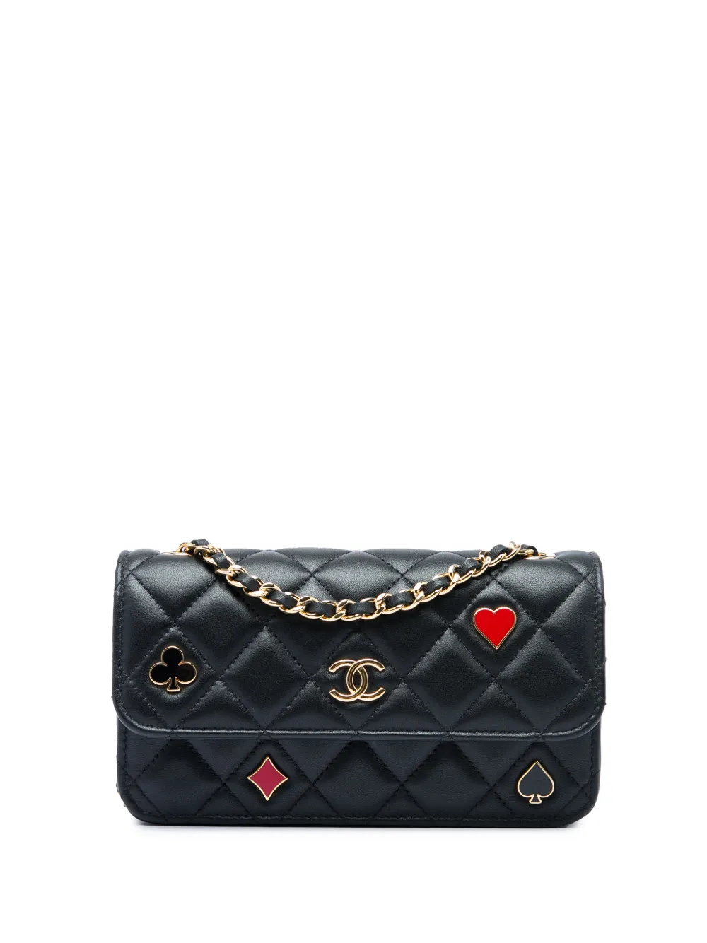 CHANEL Pre-Owned 2021-2026 Quilted Lambskin Coco Casino Phone Holder on Chain crossbody bag - Nero