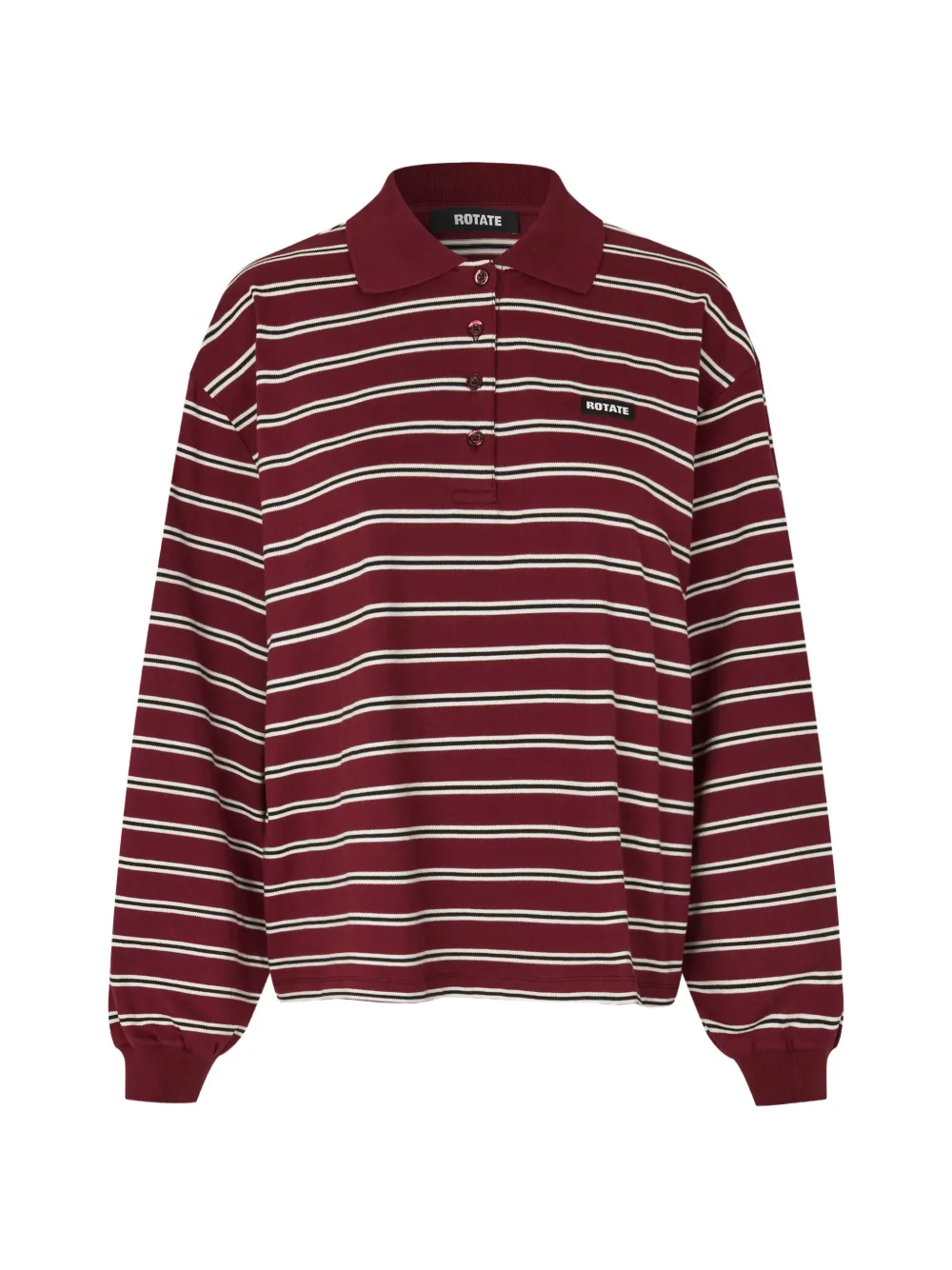 ROTATE BIRGER CHRISTENSEN striped long-sleeve polo shirt