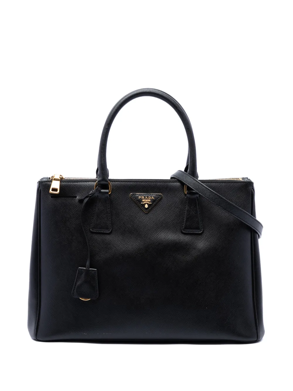 Prada Pre-Owned 2013-2026 Large Saffiano Lux Galleria Double Zip satchel - Nero