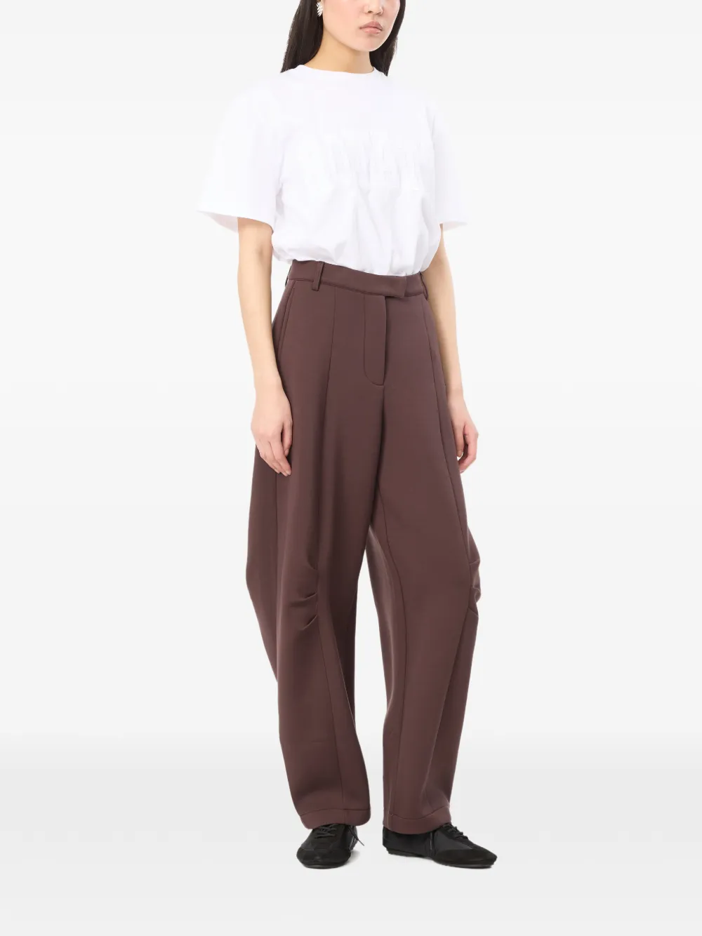ROTATE BIRGER CHRISTENSEN T-shirt met geborduurd logo Wit