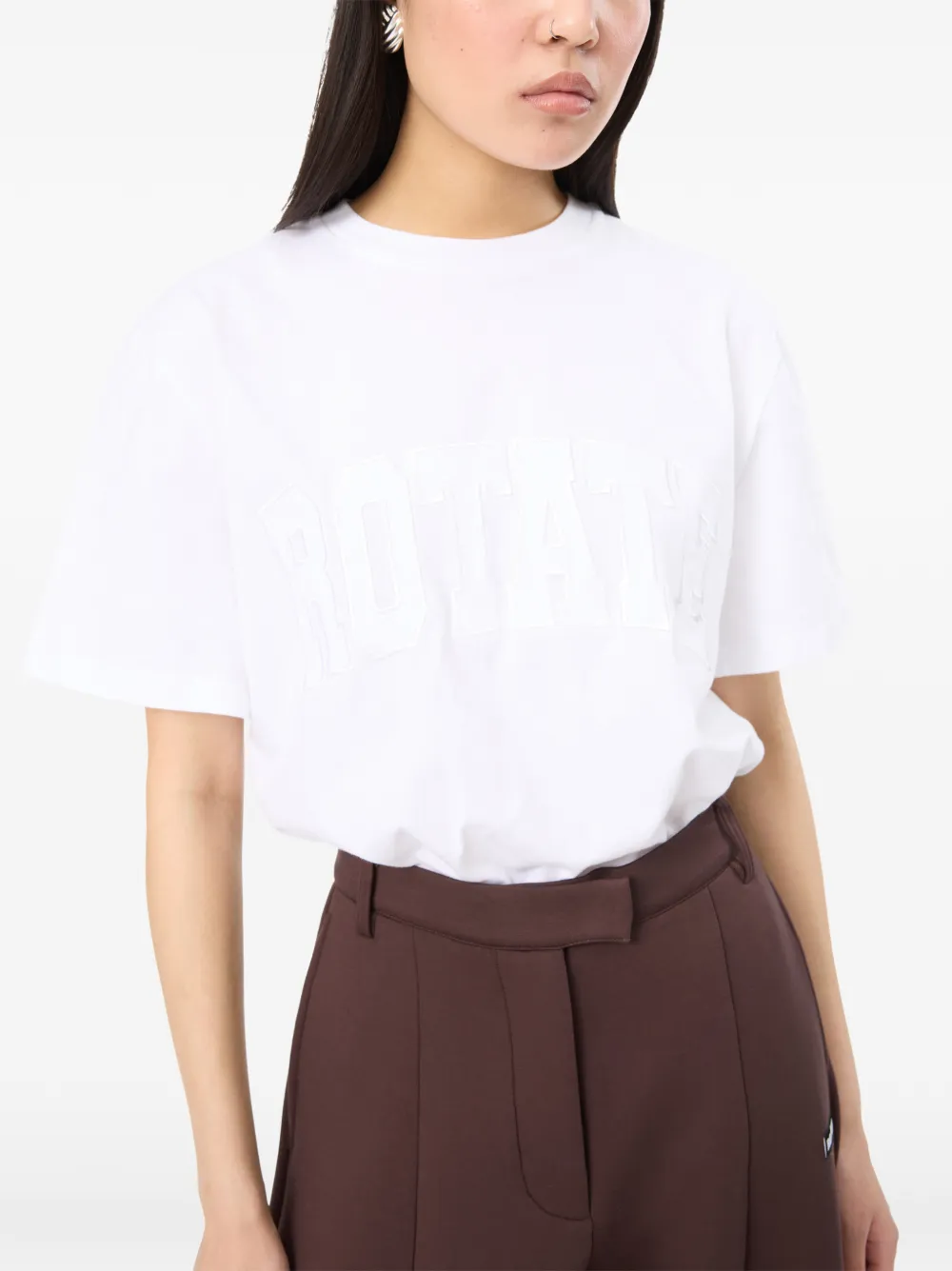 ROTATE BIRGER CHRISTENSEN T-shirt met geborduurd logo Wit