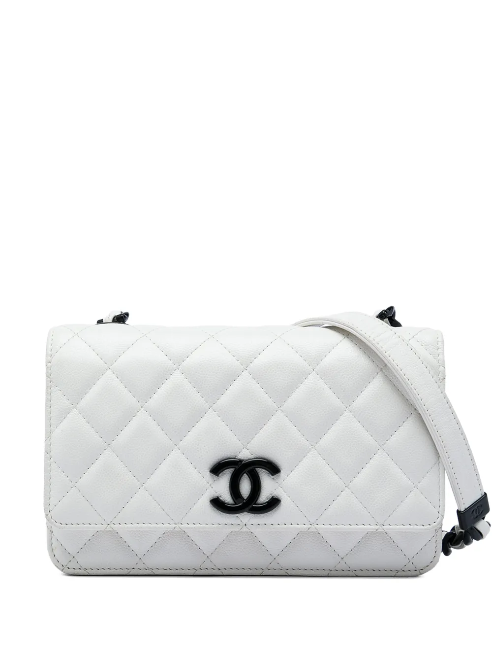 CHANEL Pre-Owned 2020 Quilted Caviar My Everything Wallet on Chain crossbody bag - White