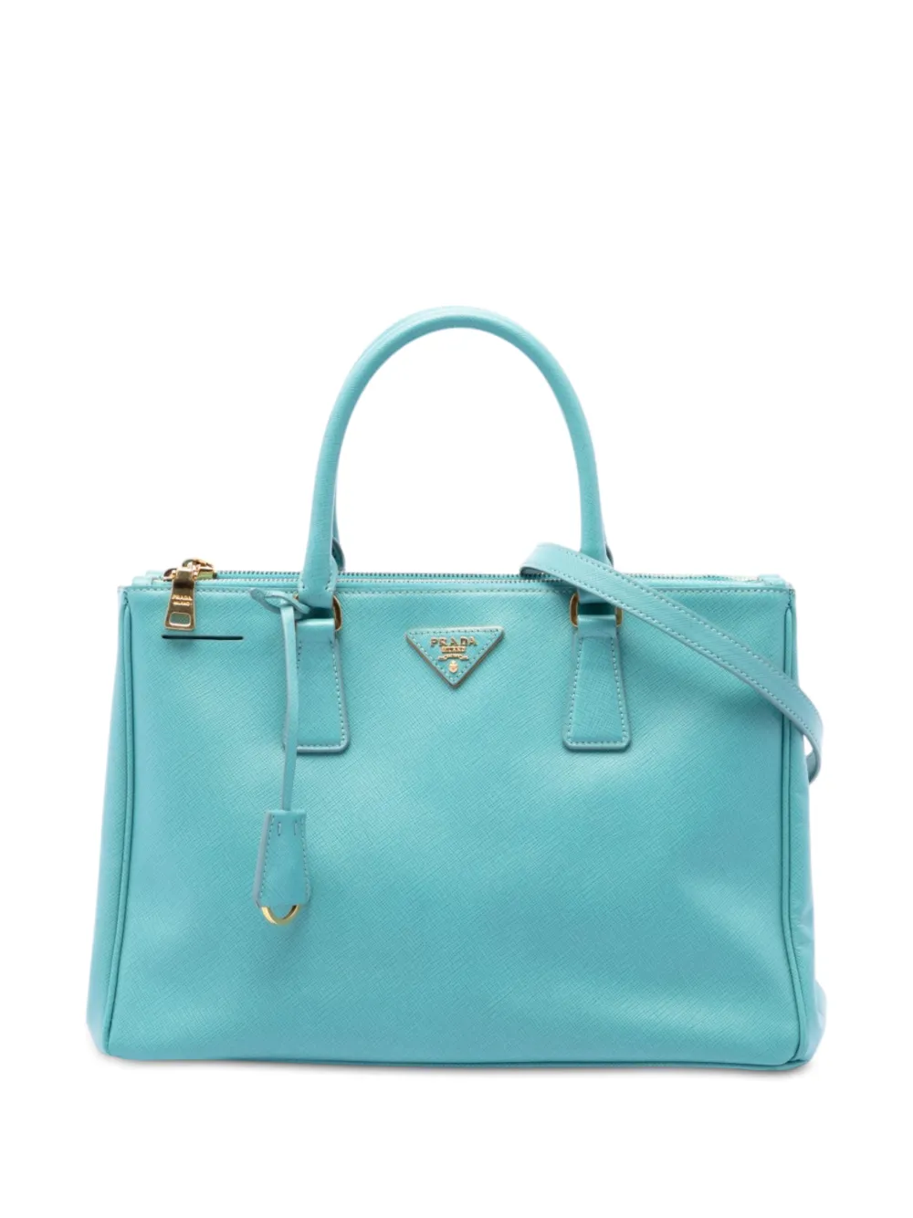 Prada Pre-Owned 2010-2026 Medium Saffiano Lux Galleria Double Zip satchel - Blu