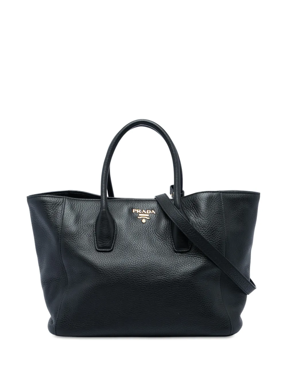 Prada Pre-Owned 2013-2015 Vitello Daino Convertible Tote satchel - Nero