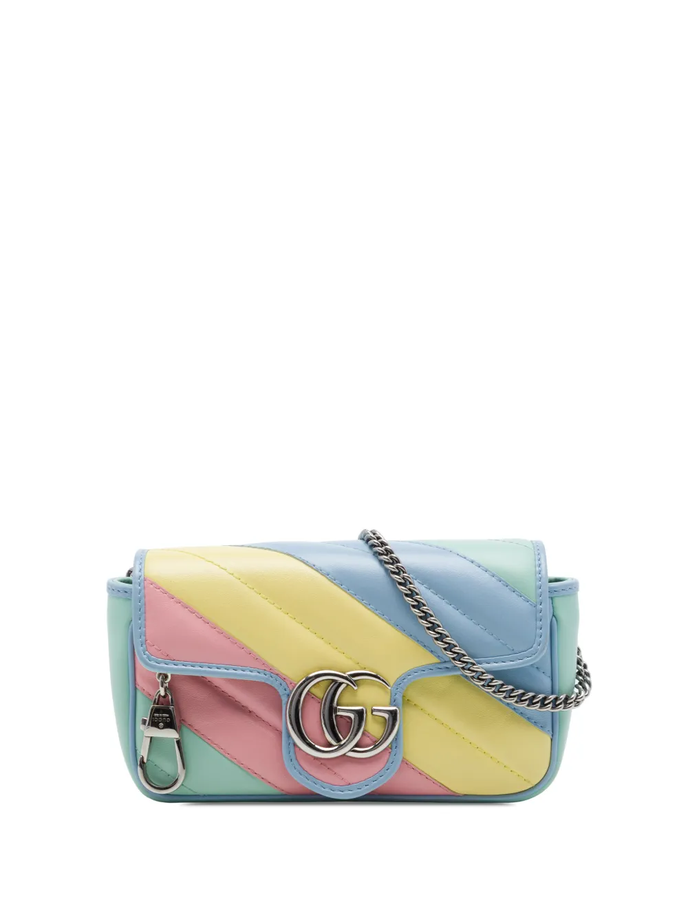 Gucci Pre-Owned 2016-2026 Mini GG Marmont Matelasse Diagonal Calfskin Flap crossbody bag - Verde