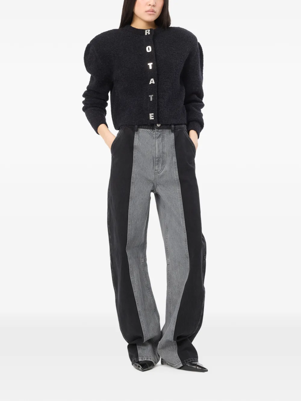 ROTATE BIRGER CHRISTENSEN Jeans met vlakken Zwart