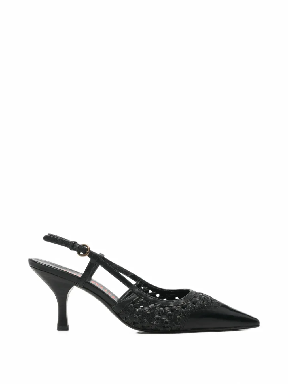 Miu Miu Pre-Owned 2000s gewebte Slingback-Pumps - Schwarz