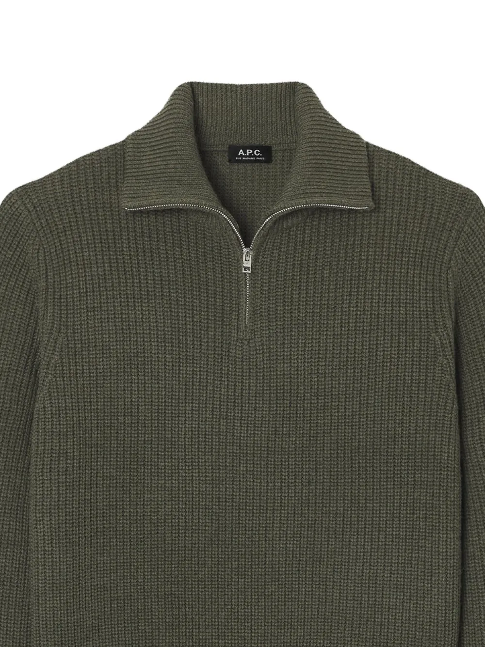 A.P.C. Daniel half-zip sweater Groen