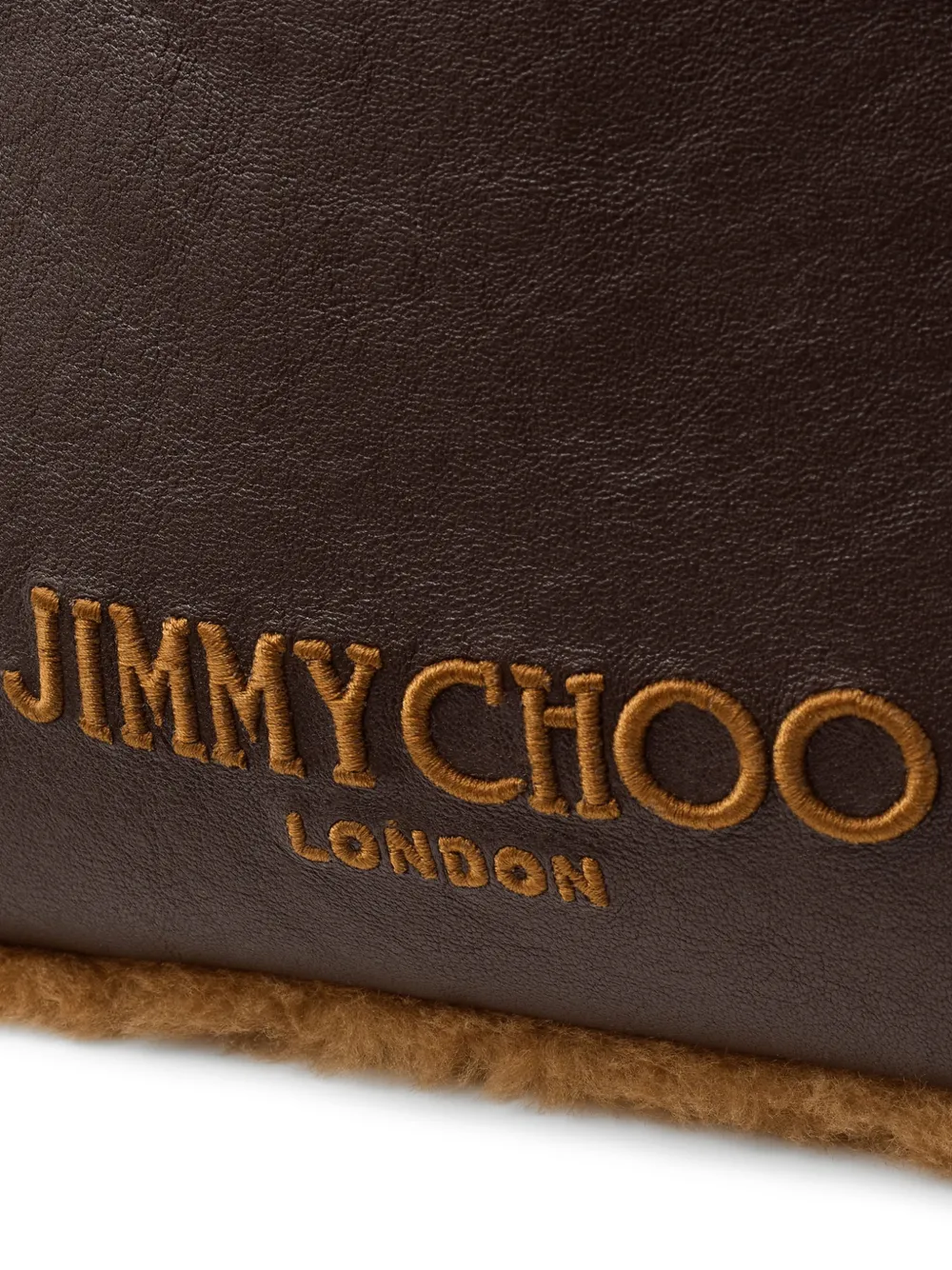 Jimmy Choo Bucket-tas met trekkoord en lammy afwerking Bruin