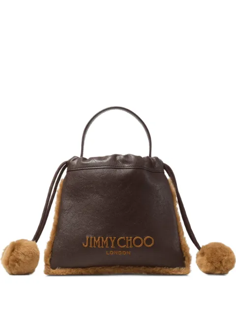 Jimmy Choo bolsa bucket con cordones y ribete de lana