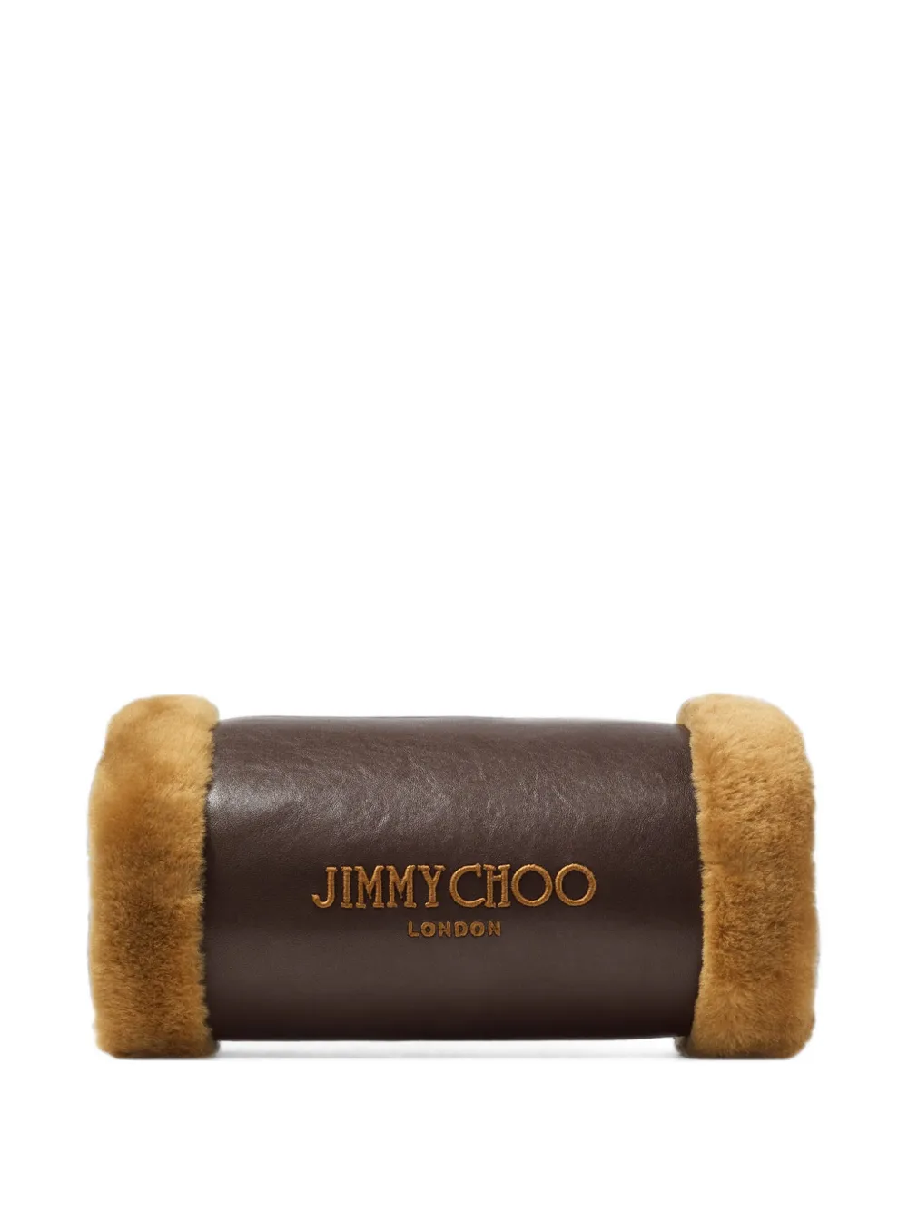 Jimmy Choo shearling-trim leather hand warmer bag