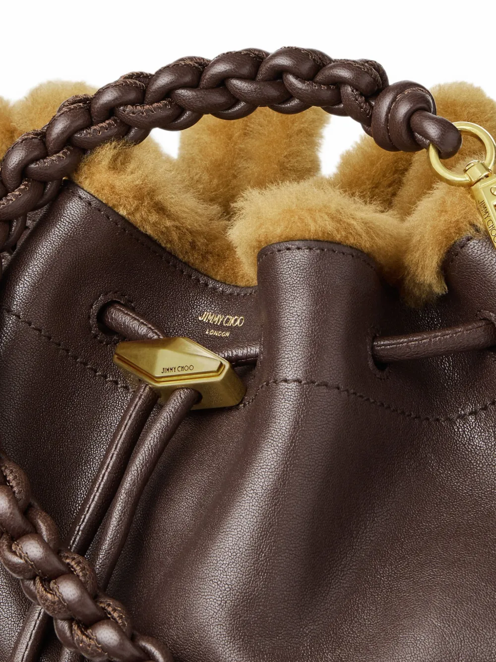 Jimmy Choo Bon schoudertas met lammy afwerking Bruin