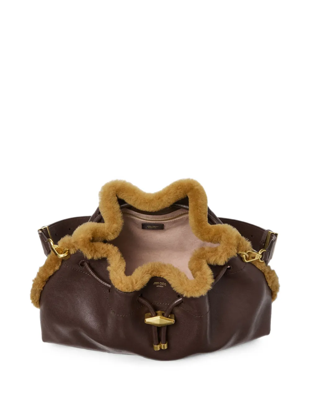 Jimmy Choo Bon schoudertas met lammy afwerking Bruin