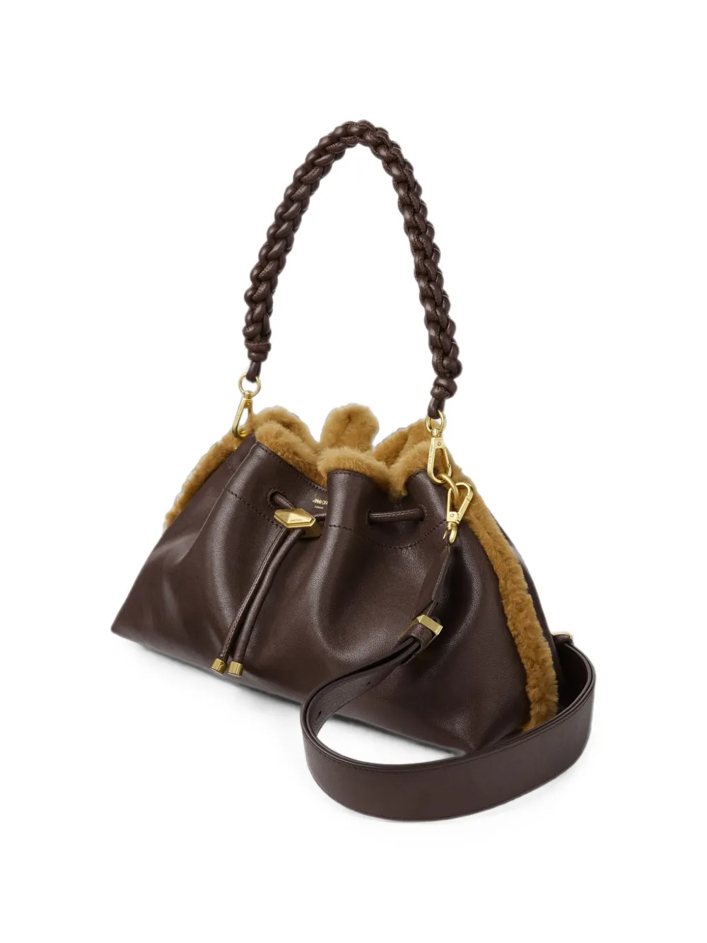 Jimmy Choo Bon schoudertas met lammy afwerking Bruin