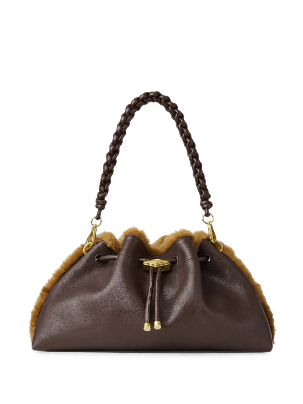 Jimmy Choo Bon Bon shearling-trim shoulder bag