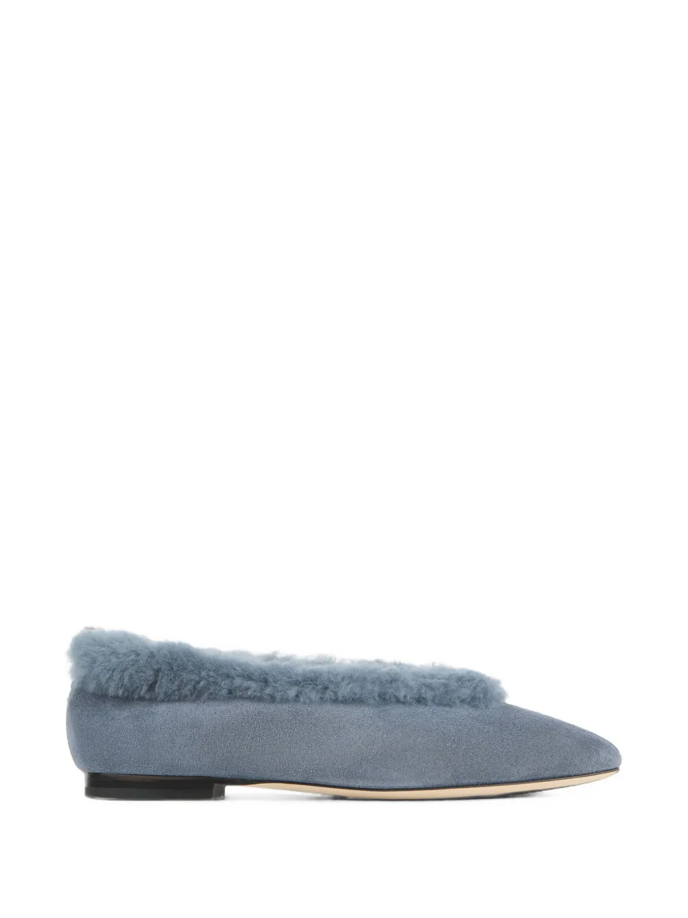 Jimmy Choo shearling-trim suede ballet flats