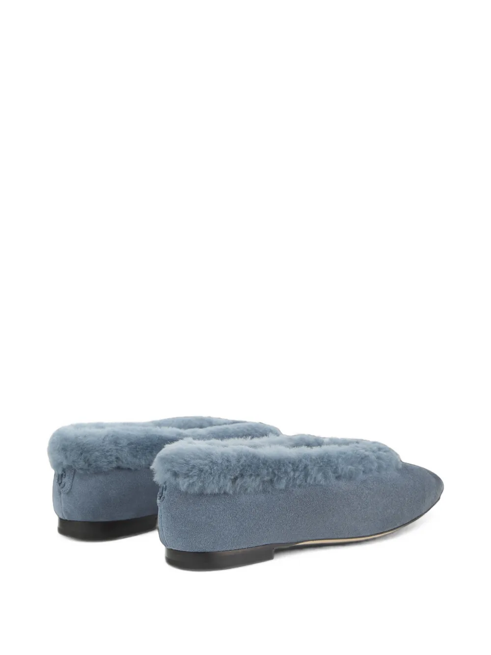 Jimmy Choo shearling-trim suede ballet flats Blauw