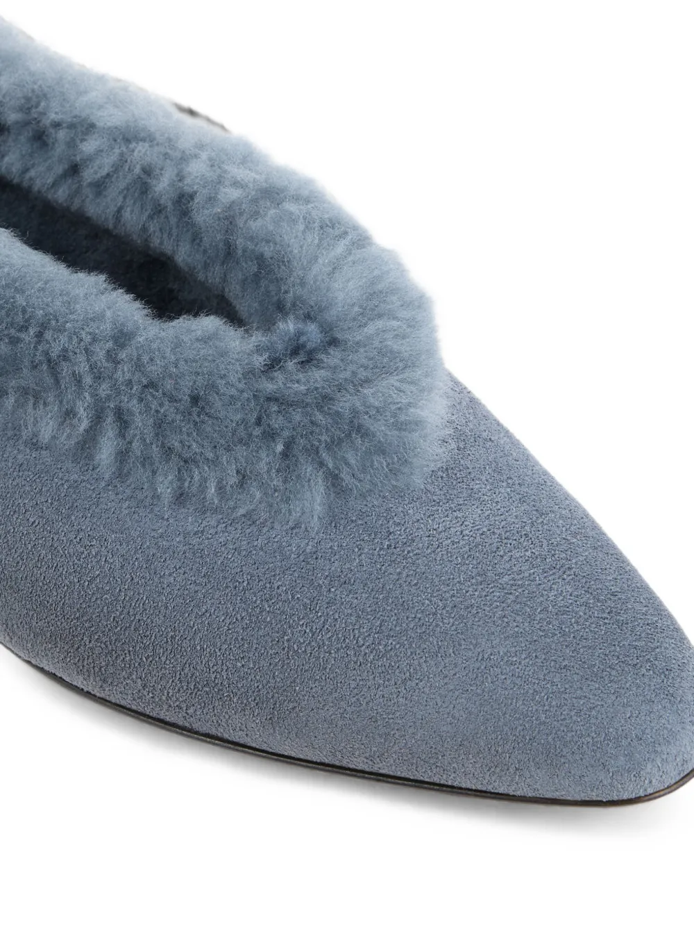Jimmy Choo shearling-trim suede ballet flats Blauw