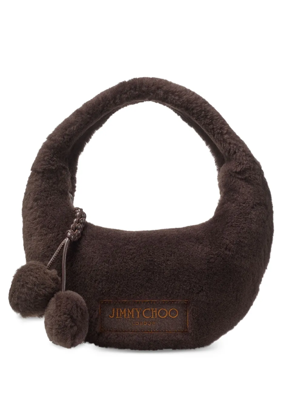 Jimmy Choo Winter Hobo shearling-finish tote bag - Brown