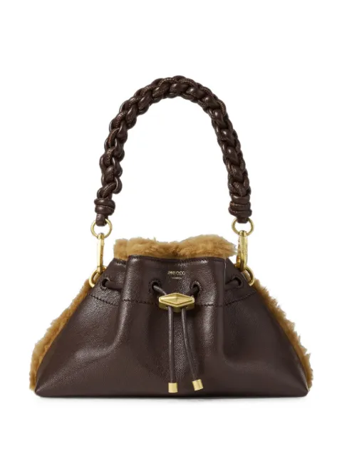 Jimmy Choo Cinch shearling-trim shoulder bag