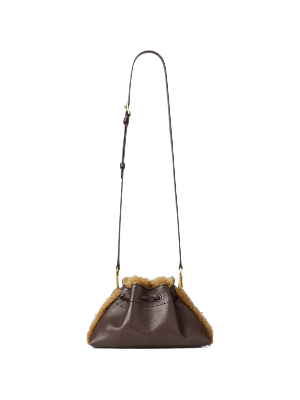 Jimmy Choo Cinch schoudertas met shearling afwerking Bruin