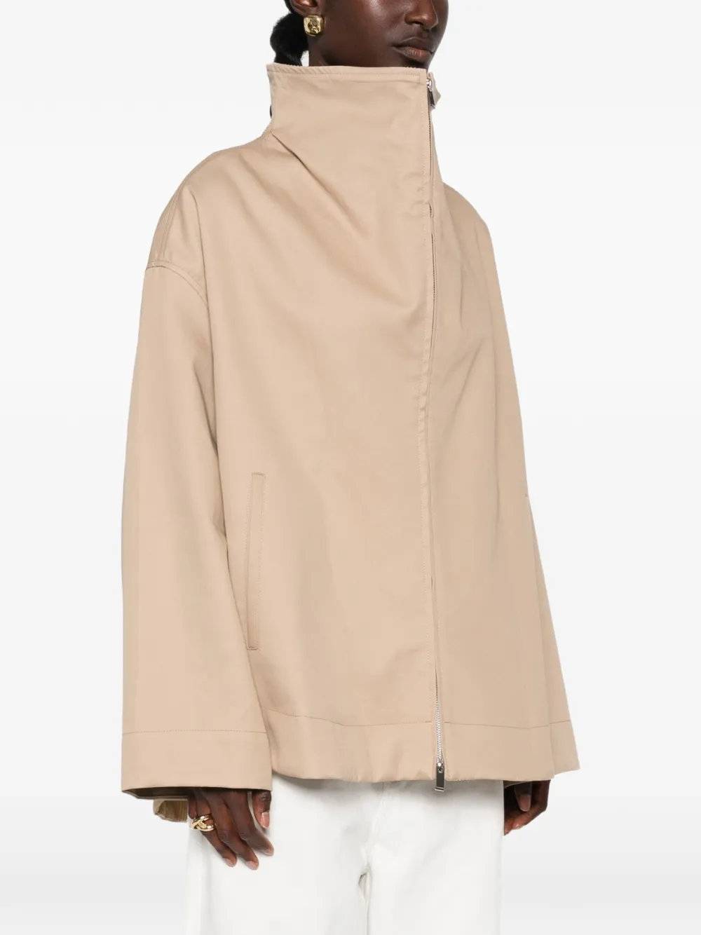 TOTEME Jack met ribfluwelen kraag en rits Beige
