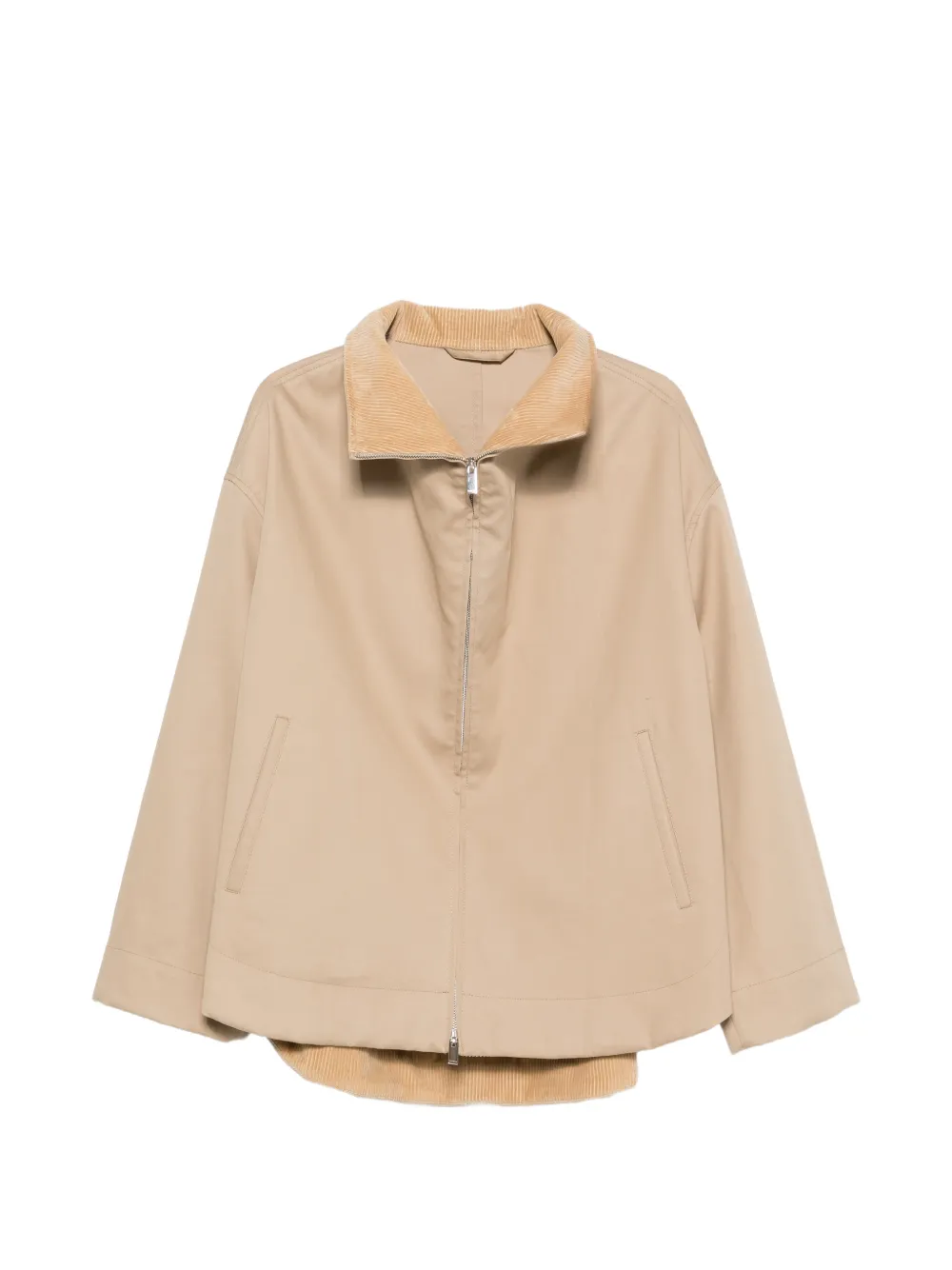 TOTEME corduroy-collar zip-up jacket