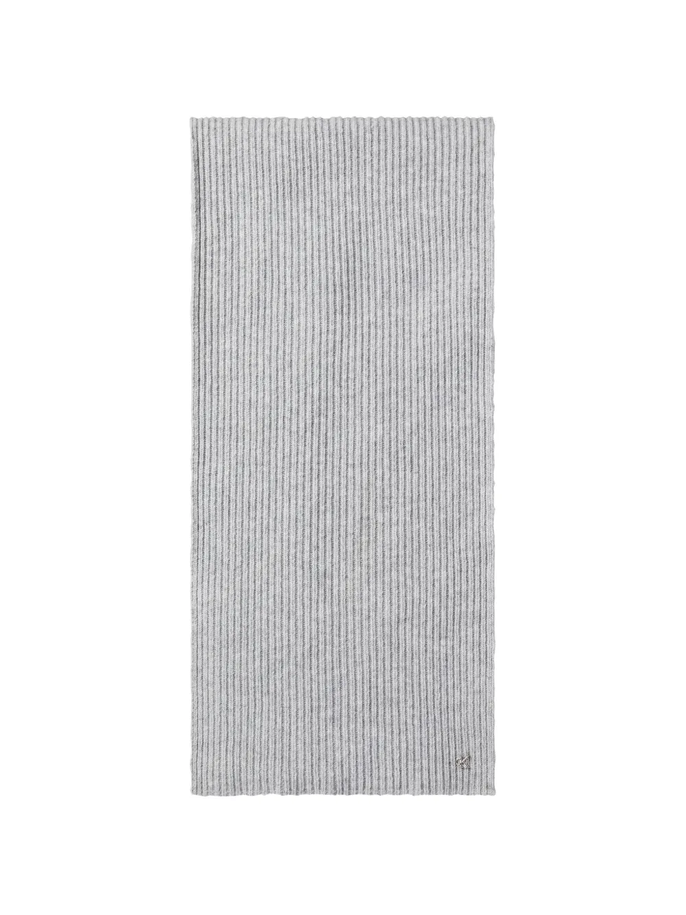 Calvin Klein ribbed-knit logo-plaque scarf - Grigio