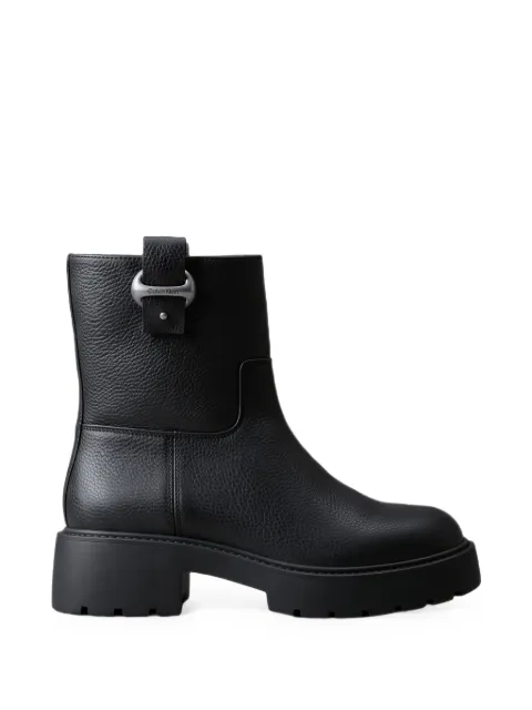 Calvin Klein logo-plaque pebbled boots