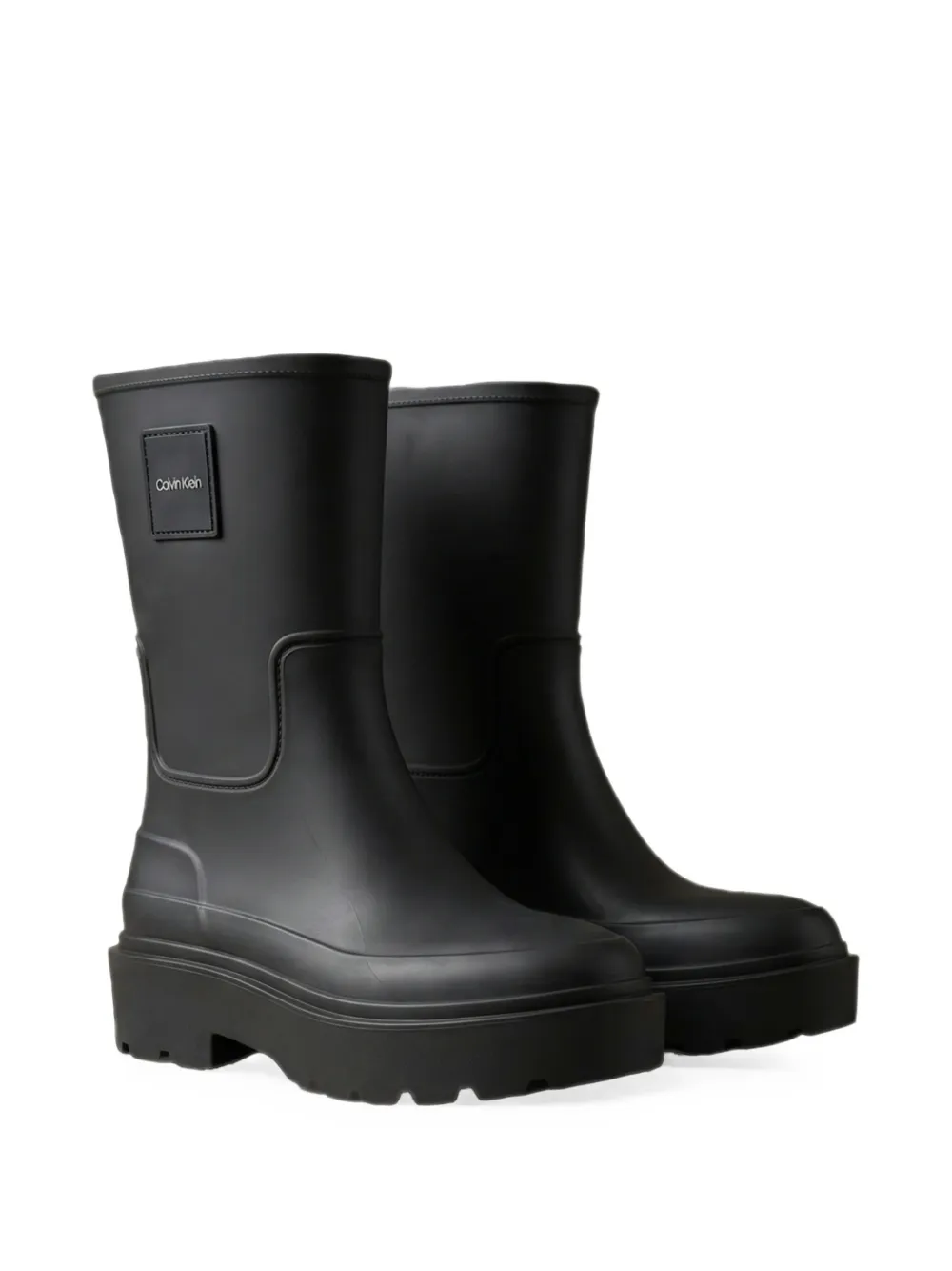 Calvin Klein logo-patch chunky boots Zwart
