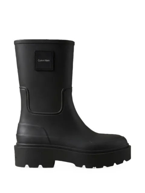 Calvin Klein logo-patch chunky boots