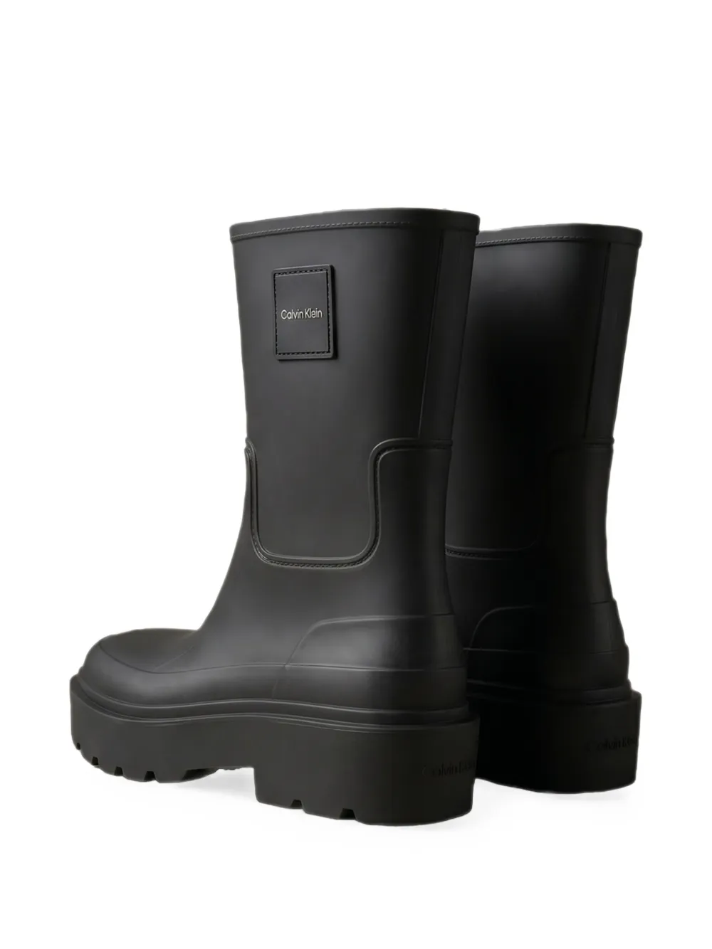 Calvin Klein logo-patch chunky boots Zwart