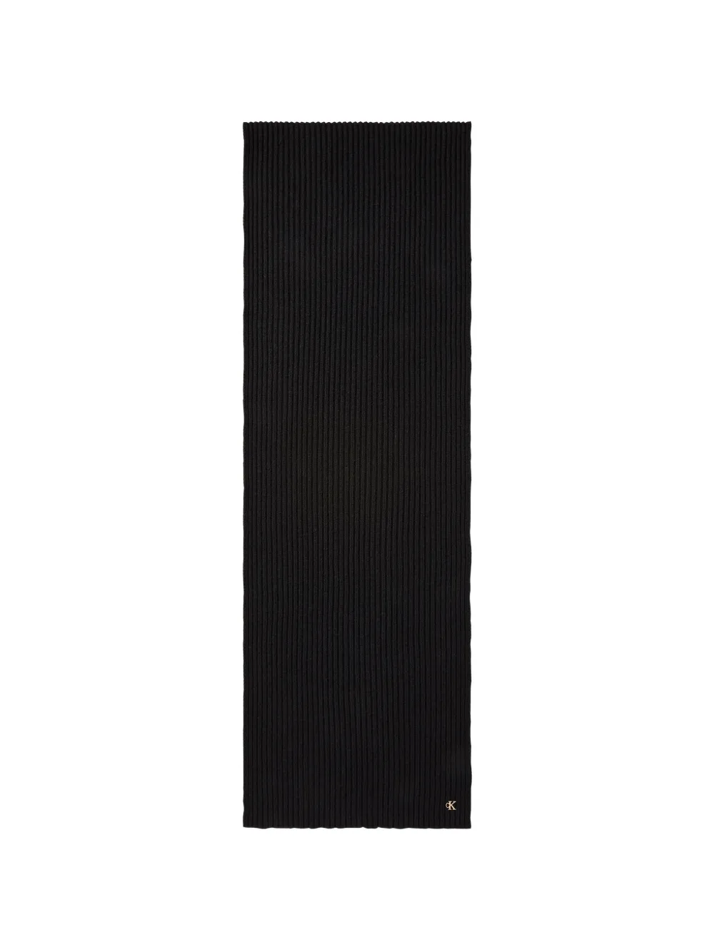Calvin Klein ribbed-knit logo-plaque scarf - Nero