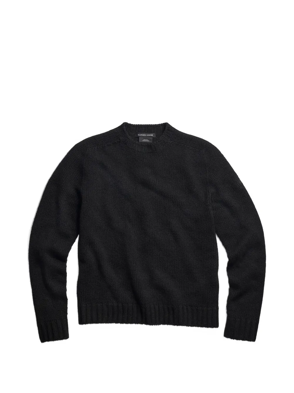 Canada Goose Easton logo-patch waffle-knit sweater Zwart