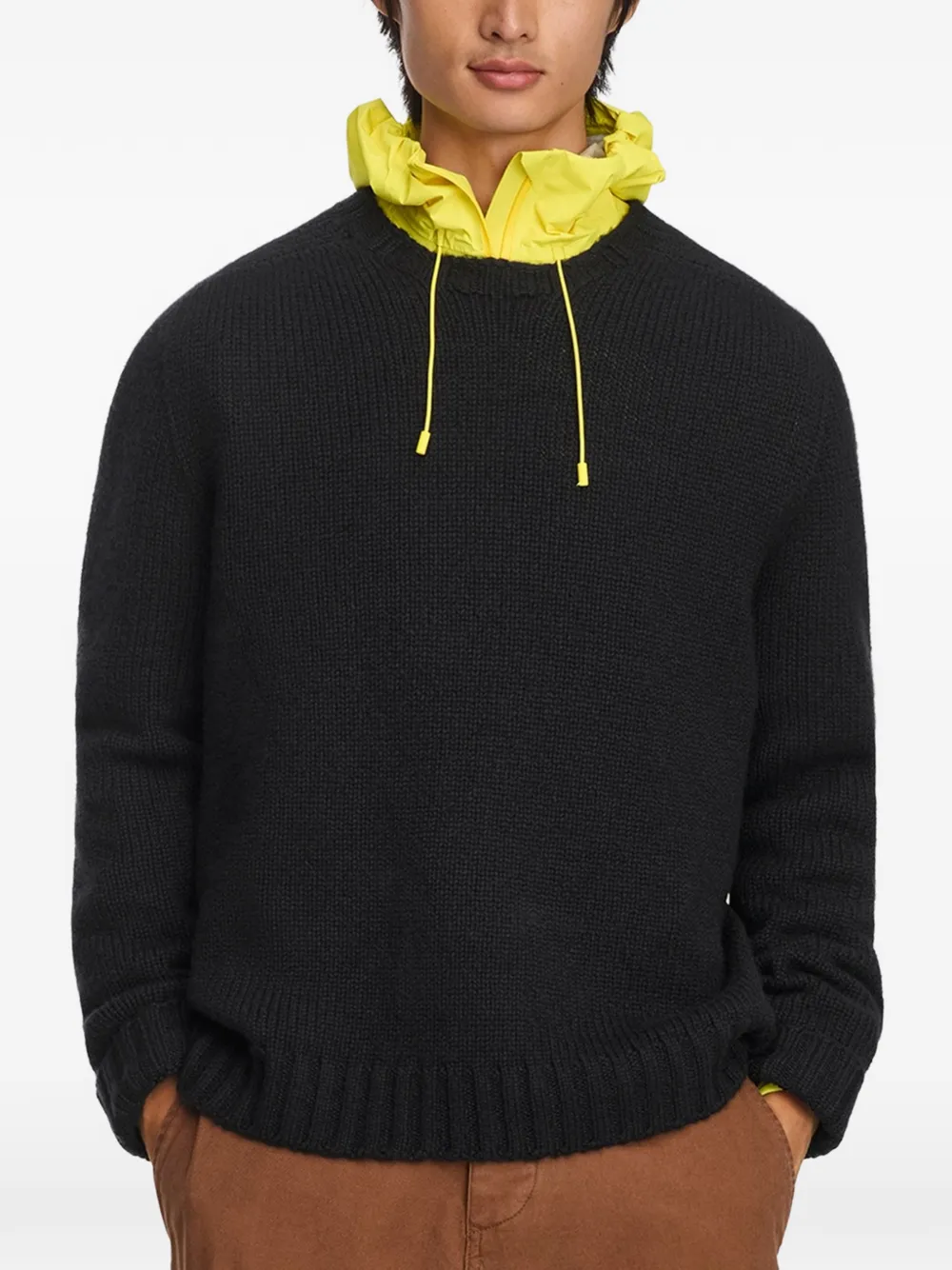Canada Goose Easton logo-patch waffle-knit sweater Zwart
