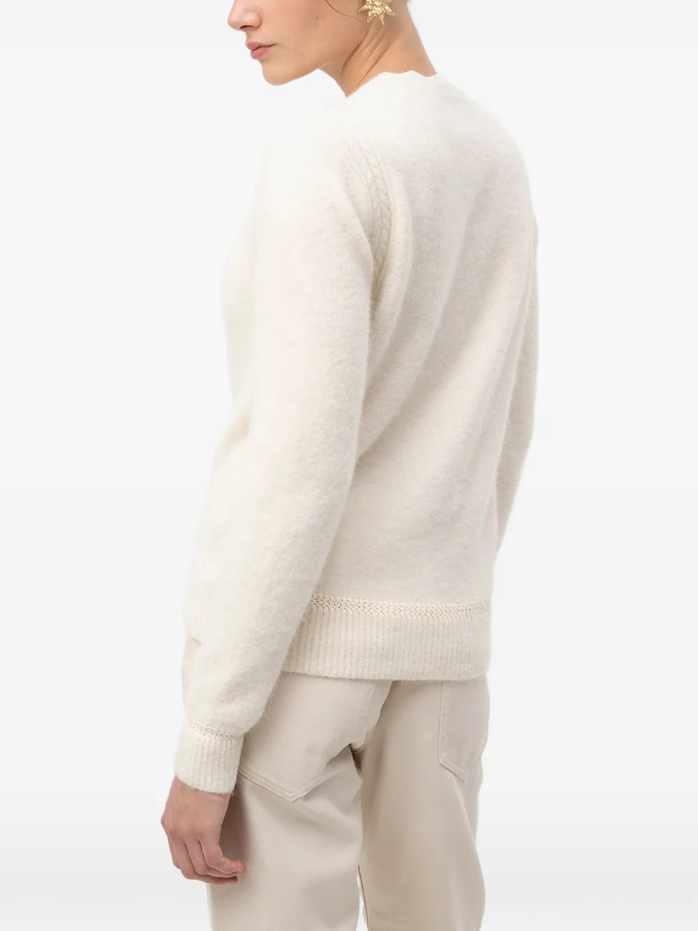 MARANT ÉTOILE Vest met gewelfde afwerking en pointelle afwerking Beige