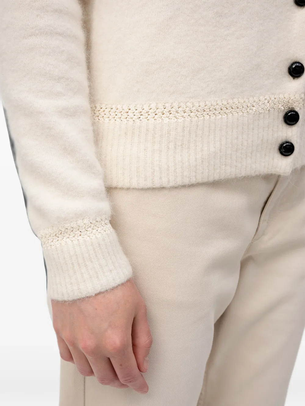 MARANT ÉTOILE Vest met gewelfde afwerking en pointelle afwerking Beige
