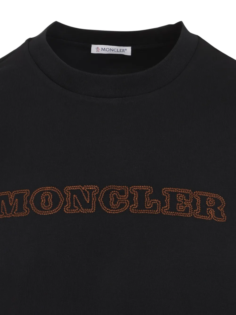 Moncler logo-embroidered short-sleeve T-shirt Zwart