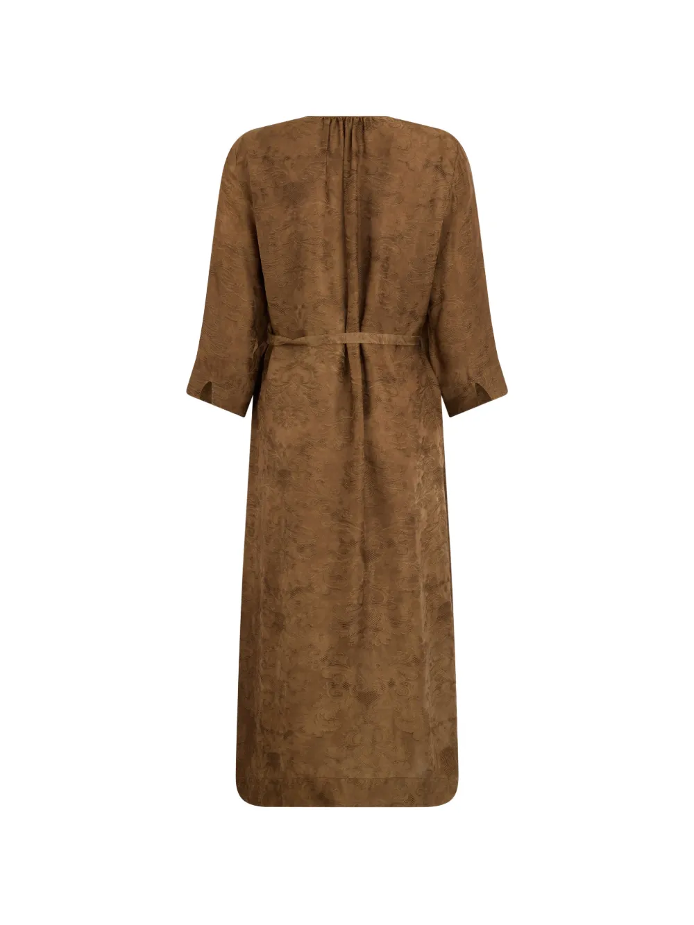 Uma Wang maxi damask-pattern wrap dress Bruin