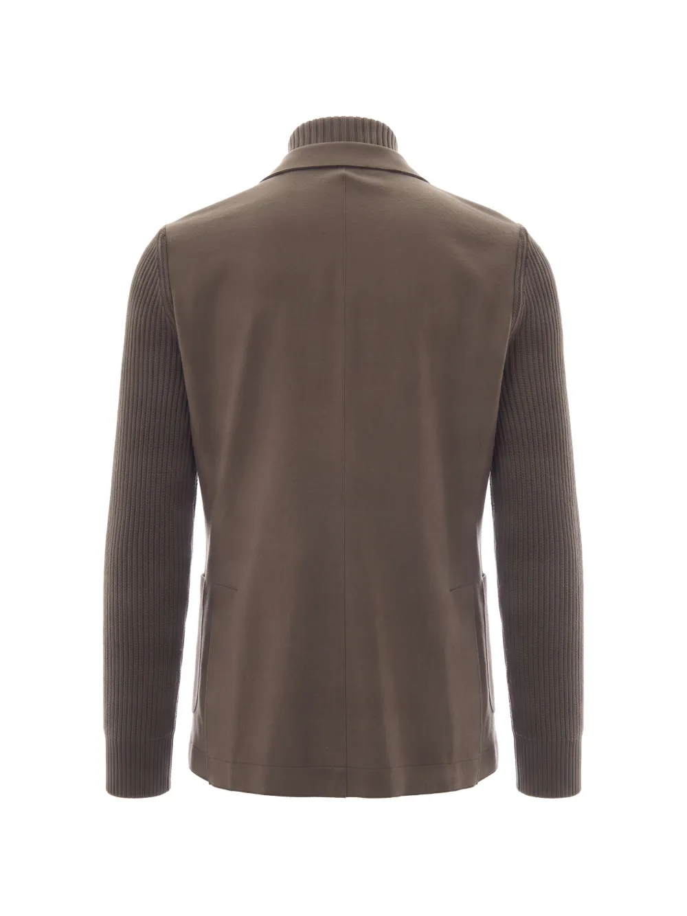 Eleventy panelled knit-sleeve jacket Bruin