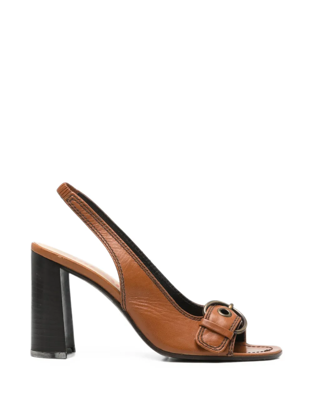Miu Miu Pre-Owned 2000s Slingback-Sandalen mit Schnallendetail - Braun