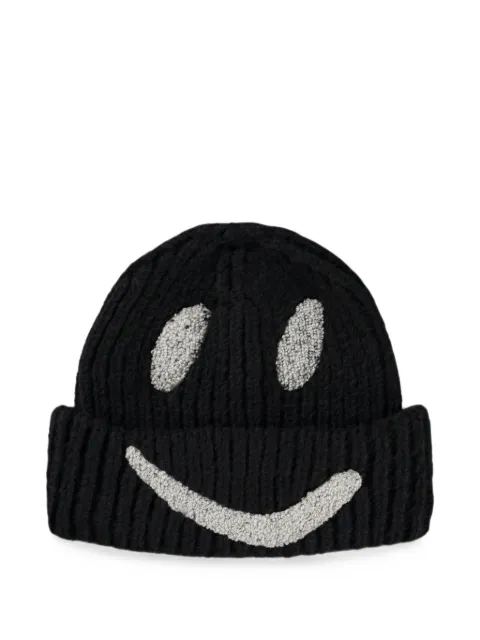 Molo kIM smiley-face chunky-knit beanie hat