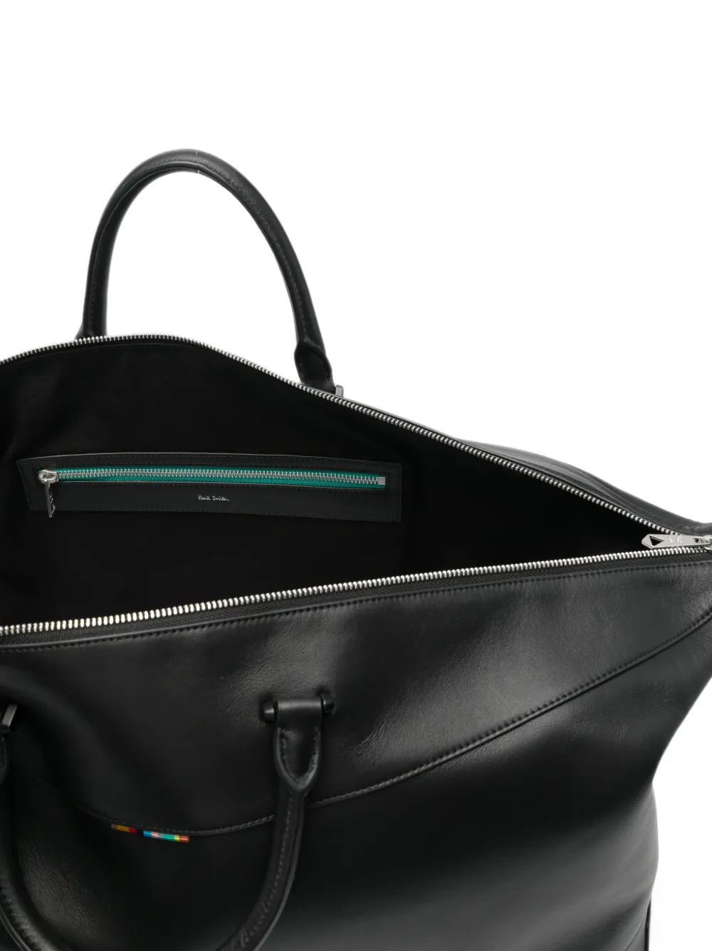 Paul Smith Signature Stripe leren reistas Zwart