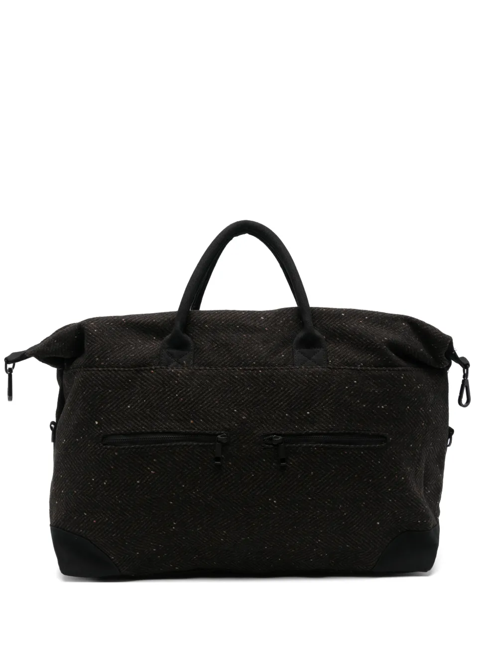 Les Deux herringbone-weave wool holdall